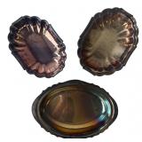 Poole & Newport Silverplate Trays Lot of 3