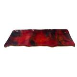 Mayfair Glassware Red Swirl Tray 14x5.5'