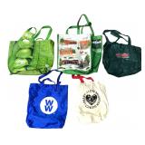 Lot of 5 Assorted Reusable Shopping Tote Bags