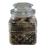 Pressed Glass Apothecary Jar with Lid