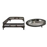 Silverplate Footed Gallery Stand & Bowl