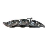 Metal 3-Bowl Relish Dish & Dragonfly Spoon