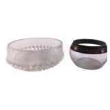 Pressed Glass & Silver-Rimmed Small Bowls