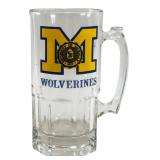 University of Michigan Wolverines Glass Beer Mug