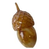 Amber Art Glass Acorn Paperweight