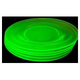 Set of Five 8' Uranium Glass Plates