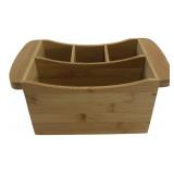 Bamboo 4-Compartment Desk Organizer Caddy