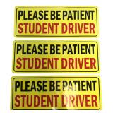 Set of 3 Student Driver Magnetic Signs 9x3.5