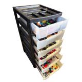 Bulk Assorted Lego Bricks in Storage Cart