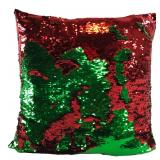 Red & Green Reversible Sequin Throw Pillow
