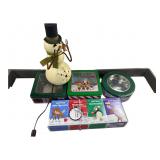 Lighted Snowman, Holiday Tins & Swiss Miss Cocoa