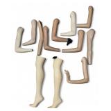 VTG Noir Leather Mannequin Arms & Legs Lot