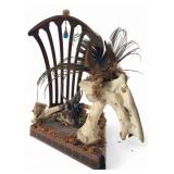 Macabre Mixed Media Bone Assemblage Sculpture