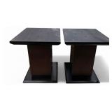 Pair of Wood Finish Speaker Stands