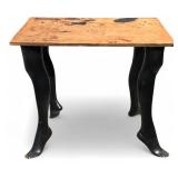 Noir Leather Mannequin Leg Table