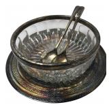 Silverplate & Cut Glass Serving Bowl Set