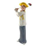 Signed Caricature Golfer Sculpture 19 in