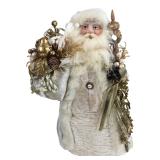 White & Gold Santa Claus Figure Tree Topper
