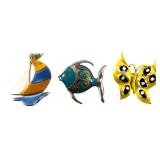Lot of 3 Vintage Enamel Brooches