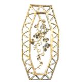 Gold Plastic Bamboo Floral Wall Plaque
