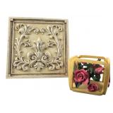 A.S.P Wall Plaque & Resin Floral Cube