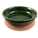 PartyLite Green Ceramic Centerpiece Bowl