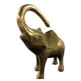 Brass Elephant Figurine with Raised Trunk
