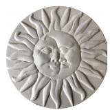 Celestial Sun & Moon Concrete Garden Plaque
