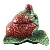 VTG Bordallo Pinheiro Strawberry Jam Pot
