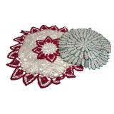 Pair of Handmade Crocheted Doilies