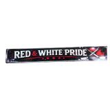 Red & White Pride Hockey Metal Sign 38x5.5"