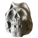Cast Concrete Skull Sculpture 7" H