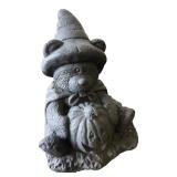 Cast Concrete Halloween Bear Figurine 7" H