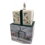 Pfaltzgraff Winterberry Snowman Treat Jar