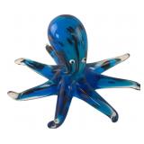 Pier 1 Imports Blue Art Glass Octopus Figurine