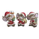 Homco Set of 3 Santa Mice Figurines 5405