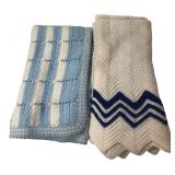 Pair of Handmade Crocheted Baby Blankets