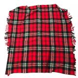 Red Tartan Plaid Fringed Throw Blanket