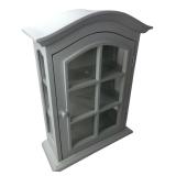 White Painted Wood Glass Door Wall Cabinet