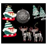 Mixed Lot of 7 Christmas Ornaments 1990 Bear