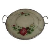 Western Germany Floral Glass Serving Tray 12"