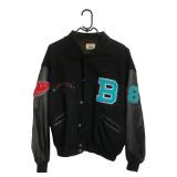 Vtg Bugle Boy USA Leather Sleeve Varsity Jacket...