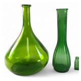 Assorted Green Glass Bottles & 3-In-One Sample