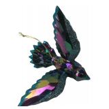 Iridescent Faceted Bird Christmas Ornament