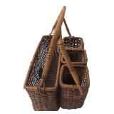 Woven Wicker Four-Compartment Caddy