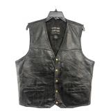 Navarre Leather Co Black Patchwork Vest Size L