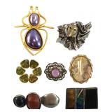 Betsy Holland & Mixed Vintage Brooch Lot of 7