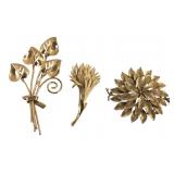 Coro, Monet, Lisner Gold-Tone Brooches