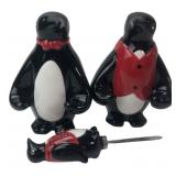 Ceramic Penguin Shakers & Spreader Set