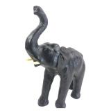 Made in India Leather Wrapped Elephant Figure